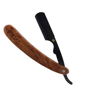 Navaja de afeitar plegable personalizada de acero inoxidable para barbería, con cuchilla intercambiable para corte de pelo - Product Image 2