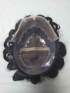 Perruque Lace Front en Cheveux Humains pour Hommes avec Ondulations Naturelles et Styles Raides Crépus - Patchs de Cheveux Indiens Doux - Product Image 3