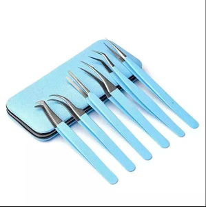 Pince à épiler en acier inoxydable de haute qualité à tête droite/courbée, pointe fine, sûre pour les extensions de cils ANAAIF ENTERPRISES - Product Image 6