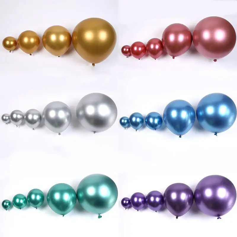 100 Pcs Metallic Chrome Balloons 5 inch Baby Shower Decoration Metal Glossy Thick Globos Latex Balloons