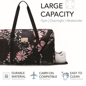 <b>Large</b> Canvas Duffel <b>Bag</b> for Women Ladies Travel Carry-On <b>Shoulder</b> Overnight Sport Wear Wholesale Fabric with Polyester Lining - Product Image 2