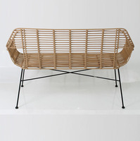 Banc empilable en rotin Rio moderne pour la location événementielle, la maison, le bureau, l'appartement, l'hôtel et la villa, salle à manger et salon