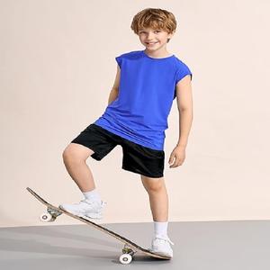 เสื้อกล้ามสำหรับเด็กผู้ชายเสื้อนุ่มและทนทานเสื้อเจอร์ซีย์แขนกุดทรงพอดีตัวและมีสไตล์สำหรับชุดลำลองฤดูร้อน - Product Image 3