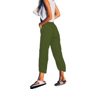 Pantalon Capri Décontracté Coupe Droite pour Femme, Léger et Respirant, de Haute Qualité, Idéal pour l'Extérieur, avec Logo Personnalisé - Product Image 2