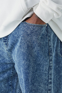 Oem Mens Jeans Denim Streetstyle Oversized Unisex Ultra Baggy Jeans Hombres Recto Azul Jeans de pierna ancha para hombres - Product Image 3