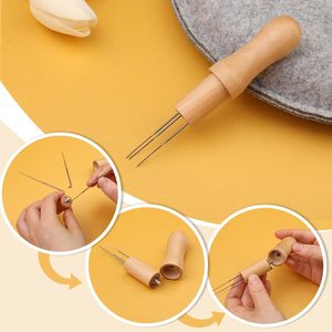 Kit <span class=keywords><strong>de</strong></span> Herramientas para Fieltro <span class=keywords><strong>de</strong></span> Lana, Esponja <span class=keywords><strong>de</strong></span> Tapicería, Cojín Gris, Almohadilla <span class=keywords><strong>de</strong></span> Fieltro con Agujas y Mango <span class=keywords><strong>de</strong></span> Madera - Product Image 4