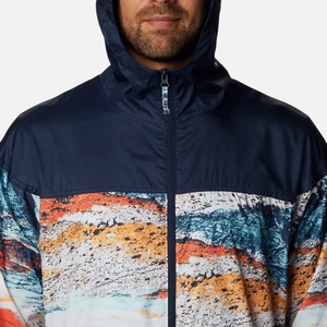 Chaqueta cortavientos con capucha para hombre de alta calidad, logotipo personalizado, otoño, cremallera a prueba de viento, patrón de camuflaje Vintage para Golf e Invierno - Product Image 4