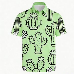 Chemises de golf polo de luxe personnalisées de haute qualité en spandex et polyester à manches courtes, taille plus, motif imprimé intégral avec broderie - Product Image 3