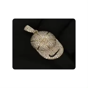La mayoría de las ventas de oro de 14 quilates estilo sombrero de hip hop forma personalizada colgante de diamante natural para un aspecto clásico en oferta - Product Image 6