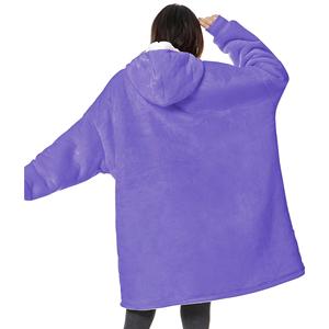 Private label womens <b>sherpa</b> <b>fleece</b> hoodie warm knitted oversized hoodie <b>blanket</b> custom bulk wholesale supplier - Product Image 4
