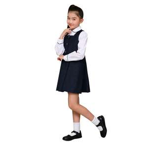 Vestido de Pinafore de Fibra de Bambú Oxford para Niñas al por Mayor, Uniformes Escolares de una Pieza para Jardín de Infancia y Primaria - Product Image 3