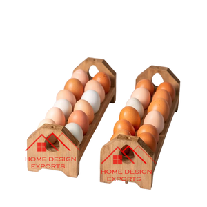 Mesa y diseño montado en la pared Diseño Premium Organizador de huevos en forma de estante de cocina decorativo para organizar huevos en madera - Product Image 4