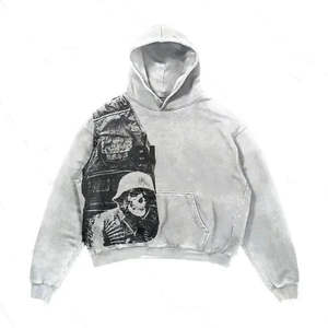 Sudadera con capucha con estampado de hip-hop callejero para hombre, Sudadera con capucha versátil informal a la moda, logotipo personalizado, 100% poliéster, secado rápido UPF 50 - Product Image 6