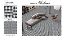 Carreaux de sol en porcelaine noir et blanc 600x600mm, design moderne, carreaux en céramique haute brillance pour appartement