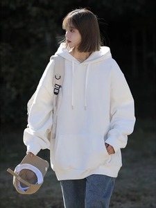 Sweat à capuche unisexe surdimensionné de bonne qualité pour hommes, sweat-shirt à manches longues en polaire vierge pour femmes - Product Image 4