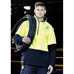 Veste pull-over à fermeture éclair haute visibilité à manches longues unisexe Vêtements de travail pour hommes avec vêtements de sécurité réfléchissants bicolores - Product Image 3