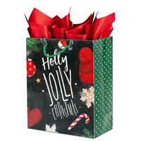Wholesale Eco-Friendly Custom Printed Colorful Cardboard Paperboard Gift Bags Cotton Rope Handles Glossy Lamination for Holiday