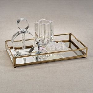 Classic premium metal and <b>mirror</b> glass <b>tray</b> with luxurious finished for home decor - Product Image 6