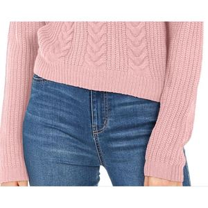 Maglione da Donna Crave Fame Taglia X-Large in Maglia Intrecciata, Traspirante con Chiusura a Cintura Posteriore e Bottoni Frontali, Rosa, per Autunno e Inverno - Product Image 3