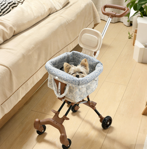 ELEVE Lightweight Waterproof Foldable 4-<b>Wheel</b> Textile Pet Stroller Portable Outdoor Travel Pushchair for <b>Small</b> Dogs & Cats - Product Image 1