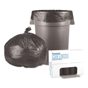 Boardwalk BWKN4046H Noir jetable 40 pouces X 46 In. 45 gallons. Sacs poubelles en LLDPE à fond étoilé, durables et épais - Product Image 2