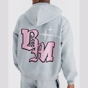 Conjunto de sudadera con capucha y pantalones de chándal de gran tamaño con estampado de soplo personalizado, chándal Unisex para correr, chándal para hombres - Product Image 2