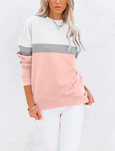 Ras du cou 100% Polyester solide décontracté Top qualité élégant Jogging porter pull taille sweat chemise à la mode femmes sweat - Product Image 5