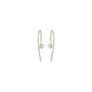 2.4mm rond coupe diamant court fil enfileur boucles d'oreilles 14k or massif 0.10ctw broche ensemble à la mode boucles d'oreilles cadeau pour elle - Product Image 3