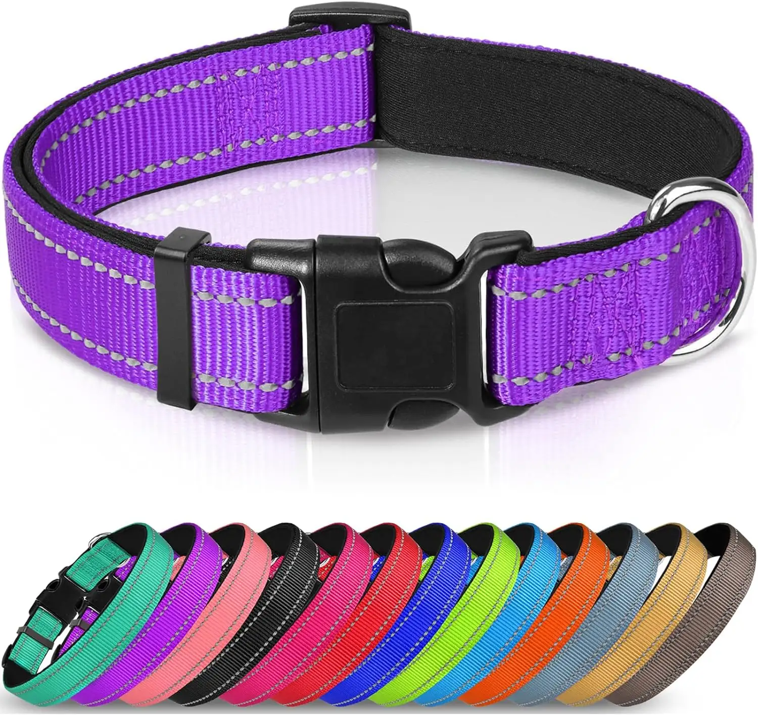 Desain asli grosir kerah anjing rami perusahaan kerah anjing rami dapat disesuaikan kerah anjing Hemp kerah dan tali Set warna ungu