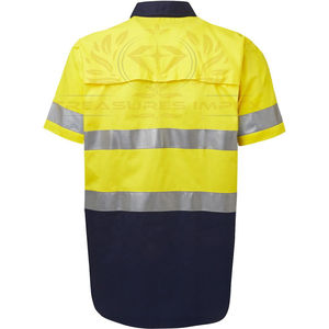 Camisas de seguridad personalizadas de tela de poliéster para hombre, camisa transpirable antiestática resistente al fuego de visibilidad para el trabajo de alta calidad 2025 - Product Image 6