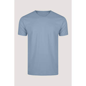 Camiseta de algodón 100% para hombre cuello redondo Casual manga corta Regular camiseta lisa personalizada transpirable - Product Image 1