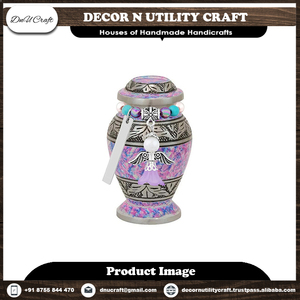 โกศบรรจุอัฐิเด็กแบบปรับแต่งได้ พร้อมลายเทวดา สีชมพูและสีม่วง โกศโลหะตกแต่งสำหรับใส่เถ้ากระดูก - Product Image 2