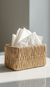 Soporte de caja de pañuelos de ratán artesanal que muestra técnicas expertas de tejido a mano para accesorios únicos de decoración del hogar - Product Image 6