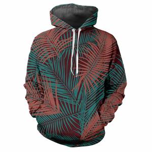 Trendy Men's Casual Long Sleeved Hooded Tops Winter Thick Fabric Plain Dyed Hoodies with Solid <b>Plants</b> Patterns Digital Printing - Product Image 2