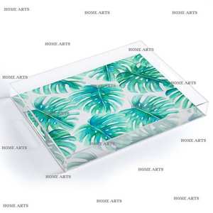 Bandeja de Servicio de Alimentos de Acrílico de Primera Calidad, Diseño Moderno, Forma Rectangular, Bandeja para Servir Té y Café en Venta - Product Image 2