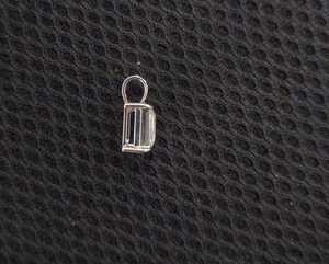 925 argent Sterling blanc carré portrait coupe moissanite diamant beau pendentif personnalisé avec crochet - Product Image 1