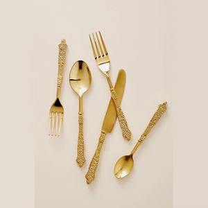 ชุดเครื่องใช้บนโต๊ะอาหาร5ชิ้นมีดส้อมเครื่องล้างจานปลอดภัยใช้ในครัวโต๊ะคาเฟ่บ้านนักออกแบบโลหะจับ - Product Image 2