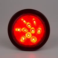 Feu arrière rond SAE DOT pour camion, 4 pouces, étanche, avec 10 LED, lentille PC, montage encastré, pour remorque et camion