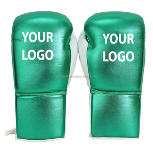 ถุงมือชกมวยสำหรับฝึกซ้อม หนังแท้ ระบายอากาศได้ดี กันลม พร้อมสายรัดข้อมือแข็งแรง รับสกรีนโลโก้ - Product Image 1