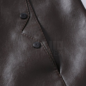 Veste en cuir véritable de haute qualité pour homme, col montant, nouveau style, fermeture éclair, tissu tricoté tendance pour l'hiver, prix abordable - Product Image 6