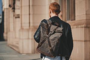 Sac à dos de luxe en cuir et toile, sac à dos de voyage premium, sac à dos pour ordinateur portable, grande capacité, léger, vente en gros d'usine LCBP-0030 - Product Image 5