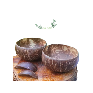 100% bol artisanal en coquille de noix de coco naturelle et petite cuillère du Vietnam ensemble écologique de haute qualité fait à la main au Vietnam - Product Image 1