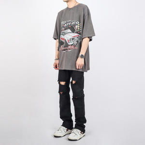 กางเกงยีนส์ขาตรงปักลายสำหรับผู้ชายผ้าฝ้ายระบายอากาศได้ดีผ้าเดนิมเย็บปะติดแบบลำลองสำหรับฤดูร้อน - Product Image 6