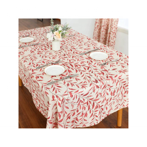 High Quality Handwoven Clear Printed Lightweight 100% Cotton Embroidered <b>Blue</b> 6ft Tablecloth for Weddings and Reception Tables - Product Image 6