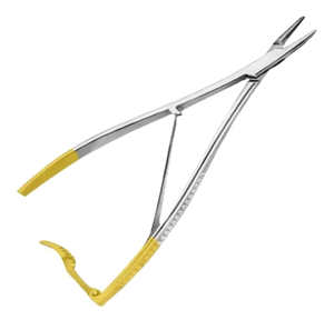 Portaagujas Manual de instrumentos quirúrgicos dentales de acero inoxidable de alta calidad con mordazas dentadas Tc de 23cm - Product Image 1