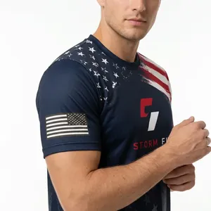 Camiseta Deportiva Personalizada para Hombre, Manga Corta, Sublimada, Transpirable, Anti-UV, Secado Rápido, Cuello Redondo, 100% Poliéster, Holgada - Product Image 5