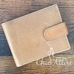 กระเป๋าสตางค์หนังแท้สำหรับผู้ชายแบบ100% กระเป๋าสตางค์บัตรเครดิตหนังแท้แบบวินเทจงานแฮนด์เมดสไตล์วินเทจ - Product Image 1