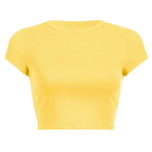 Top corto de alta calidad para mujer, camisetas de secado rápido, Material de algodón 100%, ropa de calle transpirable ligera, logotipo personalizado OEM - Product Image 1