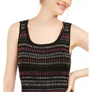 Abito Maglione in Lana Marrone per Ragazze Derek Heart, Taglia XL, con Strisce Metalliche, Design Semplice, Vestito Aderente a Linea A, Lungo, per l'Autunno - Product Image 2