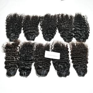 100% Cutícula virgen alineada Onda profunda Remy Grado Cabello indio Procesamiento químico Cabello humano natural libre-Venta al por mayor - Product Image 3